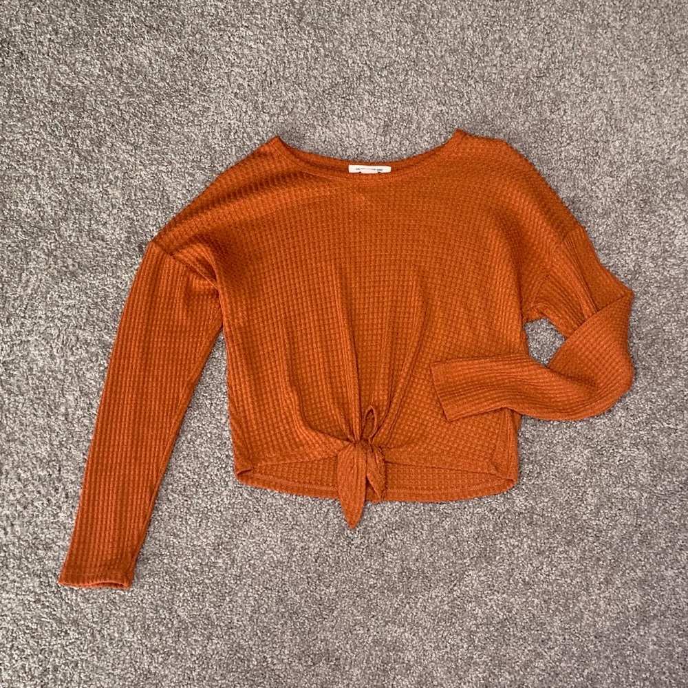 Burnt orange tie top